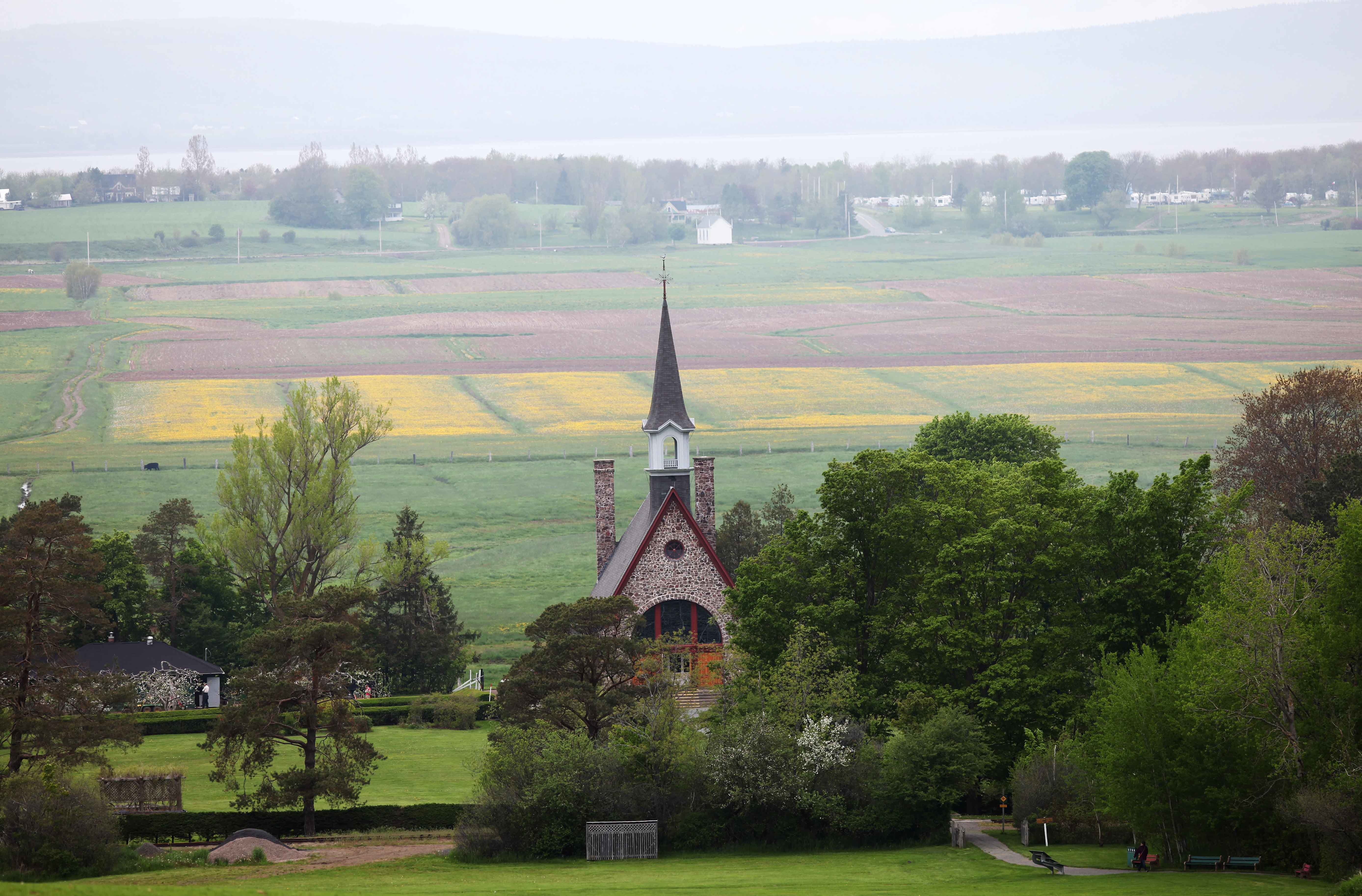 Landscape of Grand Pré World Heritage Site in spring.