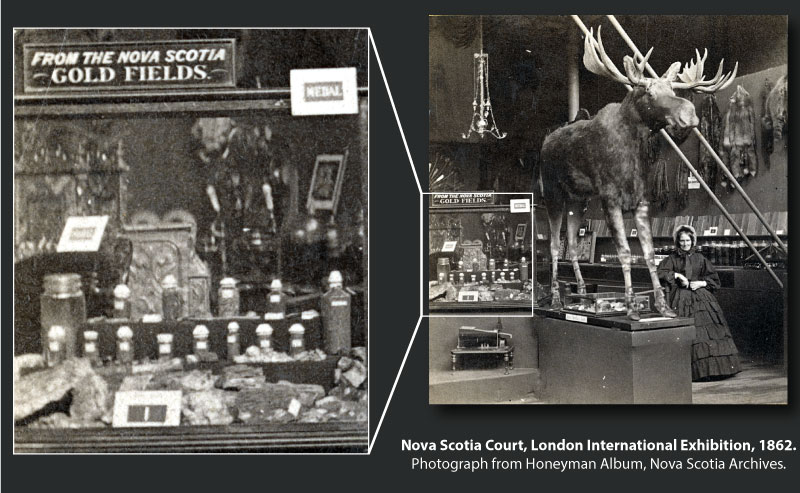 Gold Display, Nova Scotia Court at the London International Exhibition, 1862.