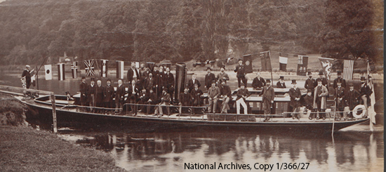 Delegates from 1883 Exhibition on Boat at Cliveden