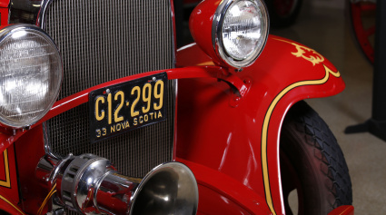 Close up of the front of a fire engine