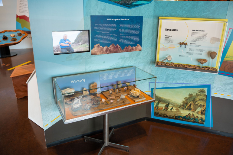Gallery at the Fundy Geological Museum. Bay of Fundy display.