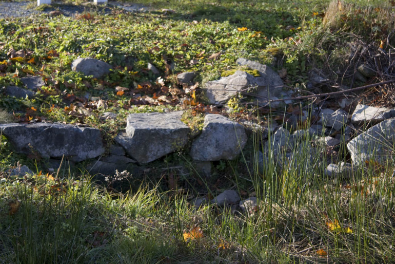 A ha-ha wall – a trench/ditch dug into the landscape, lined with stone so animals could not cross.