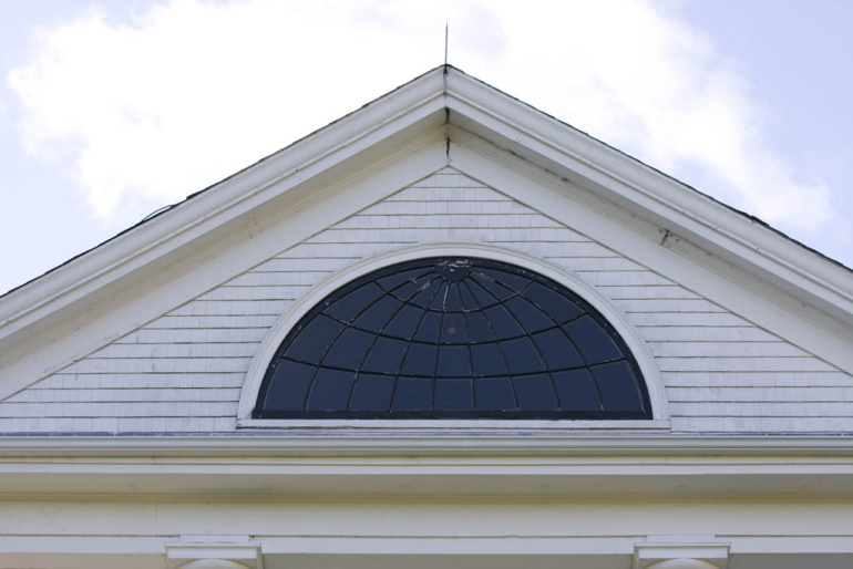 Attic window, exterior view.