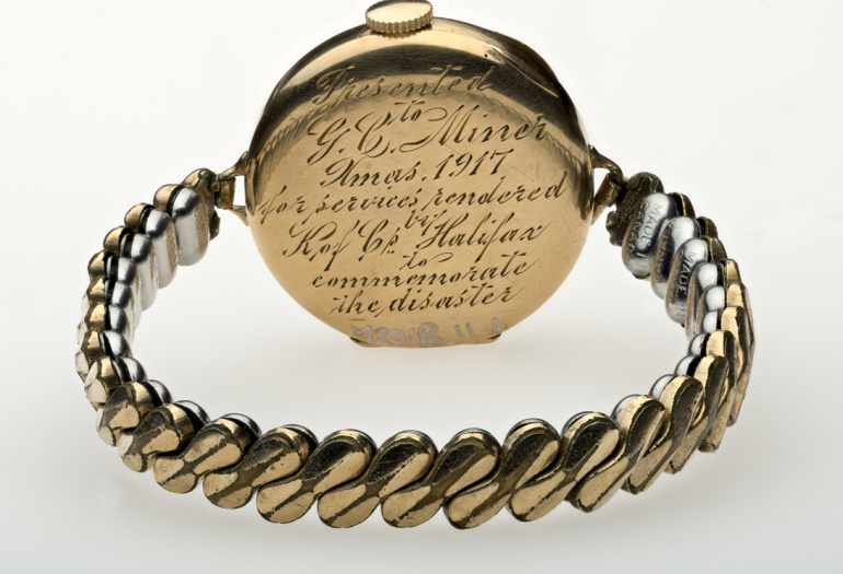 Georgina Miner Gold watch presented to Georgina Miner in recognition of her services following the Explosion.