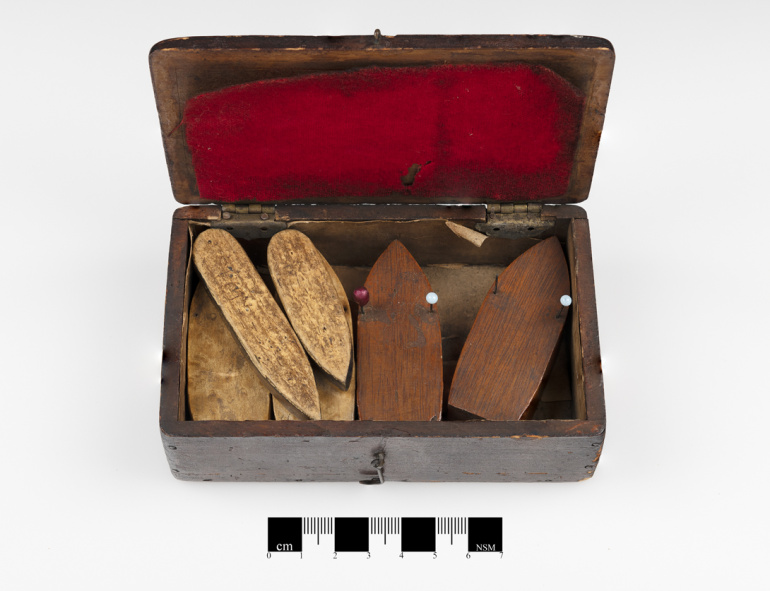  Wreck Commissioner’s Enquiry examination models (M2018.22.1a-g) Models from the Wreck Commissioner’s Inquiry, 1917-1918, used to re-enact piloting rules and decisions at the heart of the Explosion.
