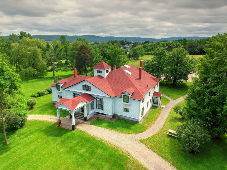 Haliburton House Museum from a drone.