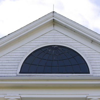 Attic window, exterior view.