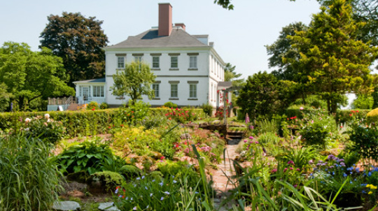Prescott House Museum with the garden on the side.