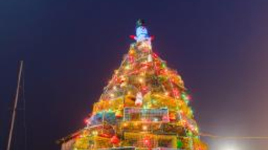 The lobster trap Christmas tree in Lunenburg.
