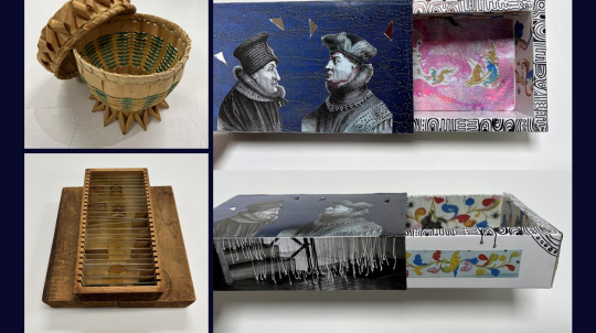 Natural History Collage Night - Boxes graphic with images of boxes.